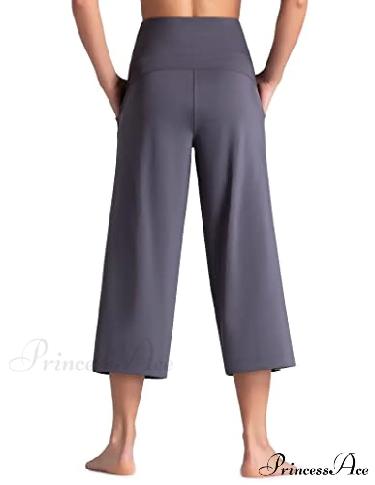Lounge Yoga Capris Pants High Waist Workout Flare Crop Pants