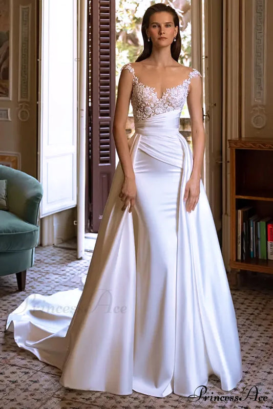 Lovestruck Satin Graceful Wedding Dress White / 2