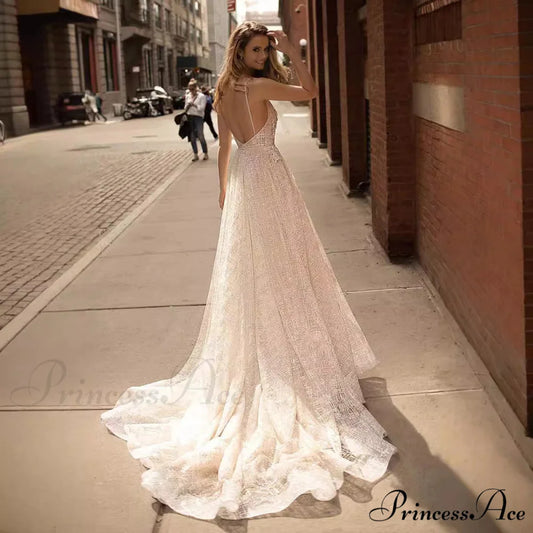 Low-cut Neckline Sleeveless Mermaid Bridal Gown weddingdress-250223