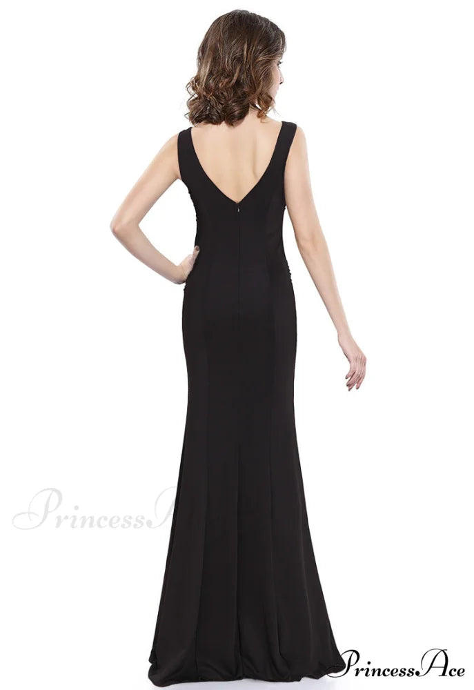 Lucille Formal Stylish Lace Mermaid Dress BLACK / S