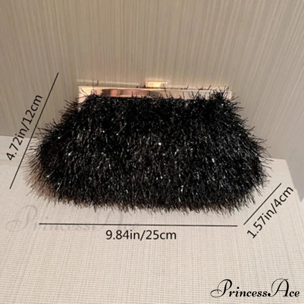 Luxurious Evening Clutch Wedding Party Bag Black clutchbag-250126