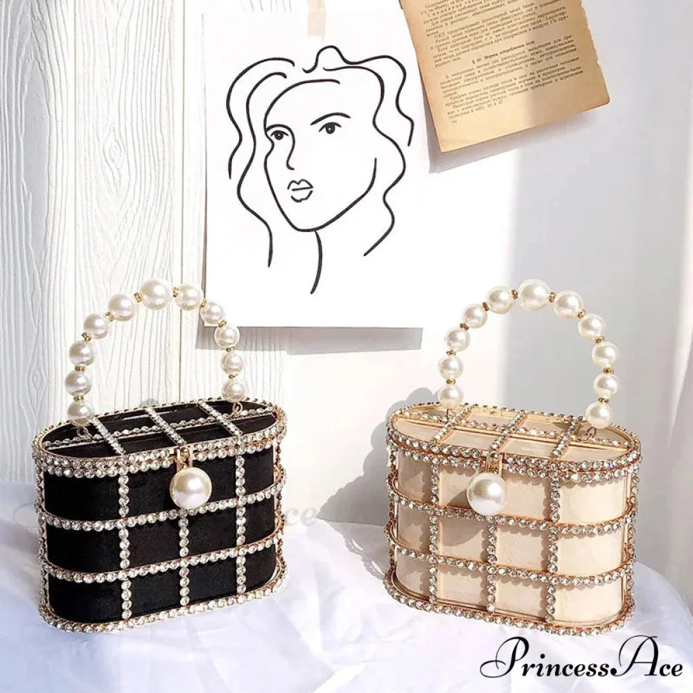 Luxurious Pearls Beaded Wedding Party Evening Bag clutchbag-250126