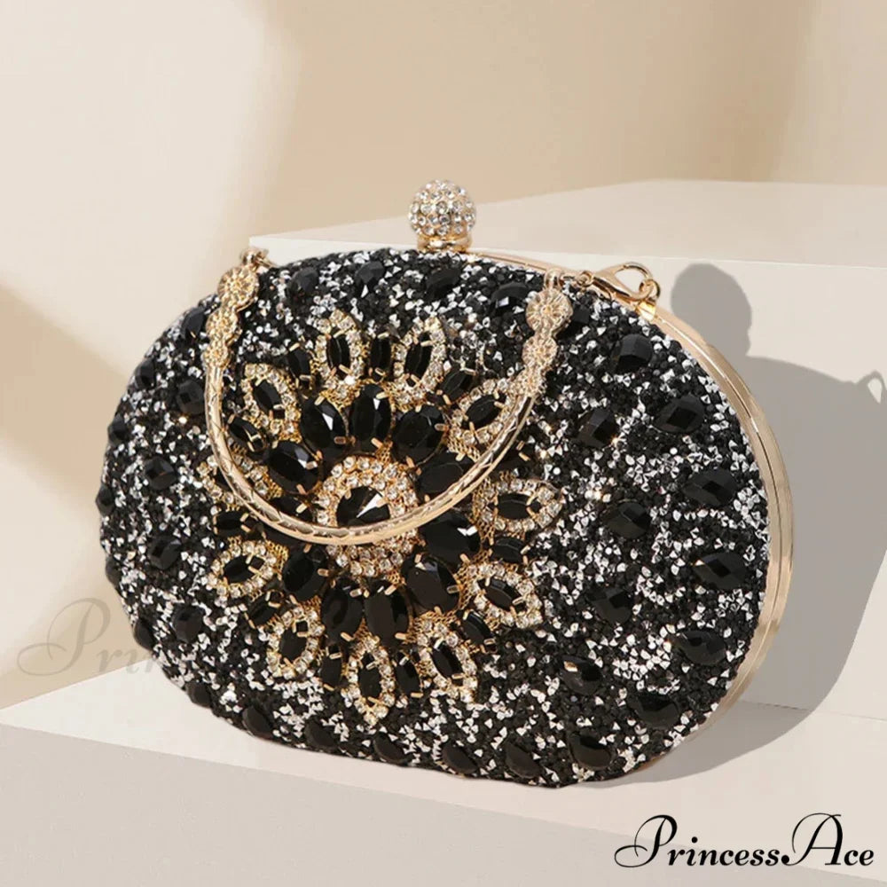 Luxurious Sparkling Crystal Clutch Evening Wedding Party Purse clutchbag-250126