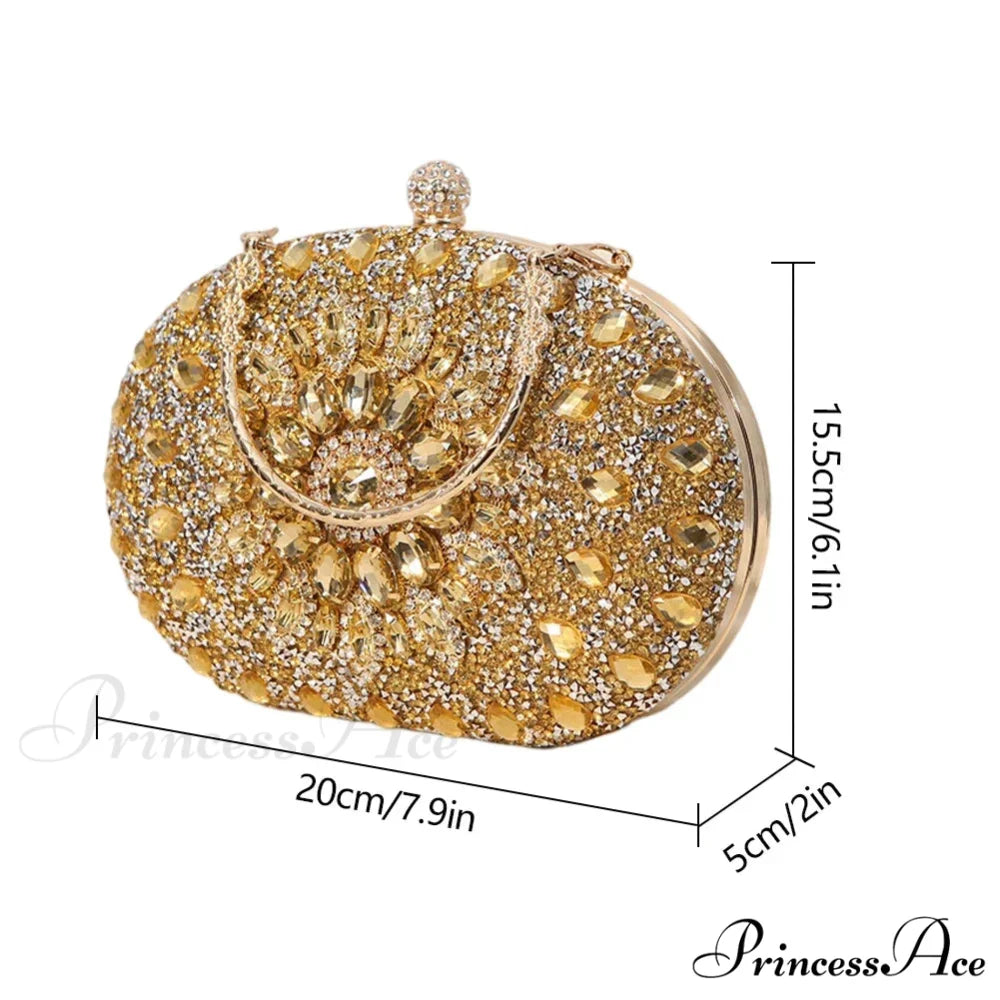 Luxurious Sparkling Crystal Clutch Evening Wedding Party Purse clutchbag-250126