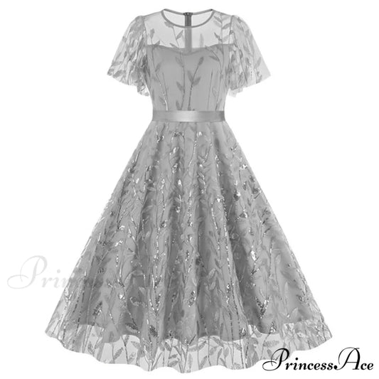 Luxury Deep V-Neck High-Waisted Lace-Up Formal Cocktail Evening Dress Blue / S