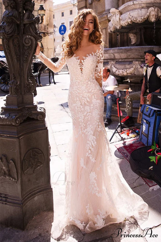 Maggie Long Sleeve Trendy Mermaid Wedding Dress