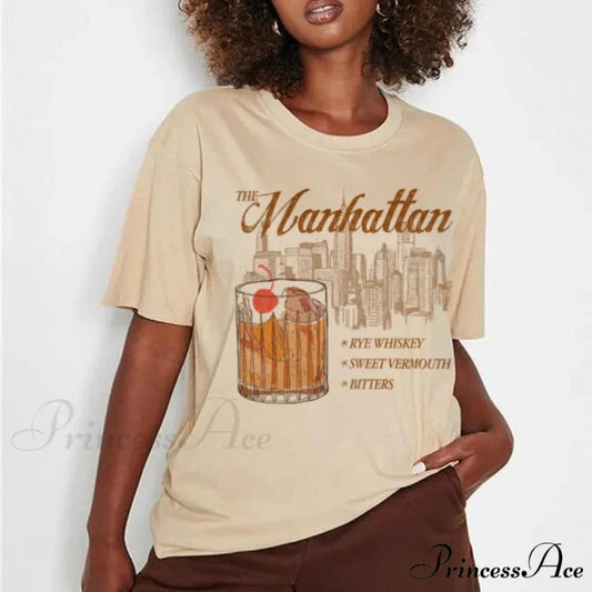 Manhattan Beverage Vintage T-shirt Khaki / S t-shirt-250223