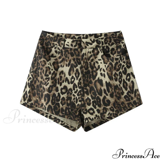 MARLEE Elegant SHORTS Leopard print light / S