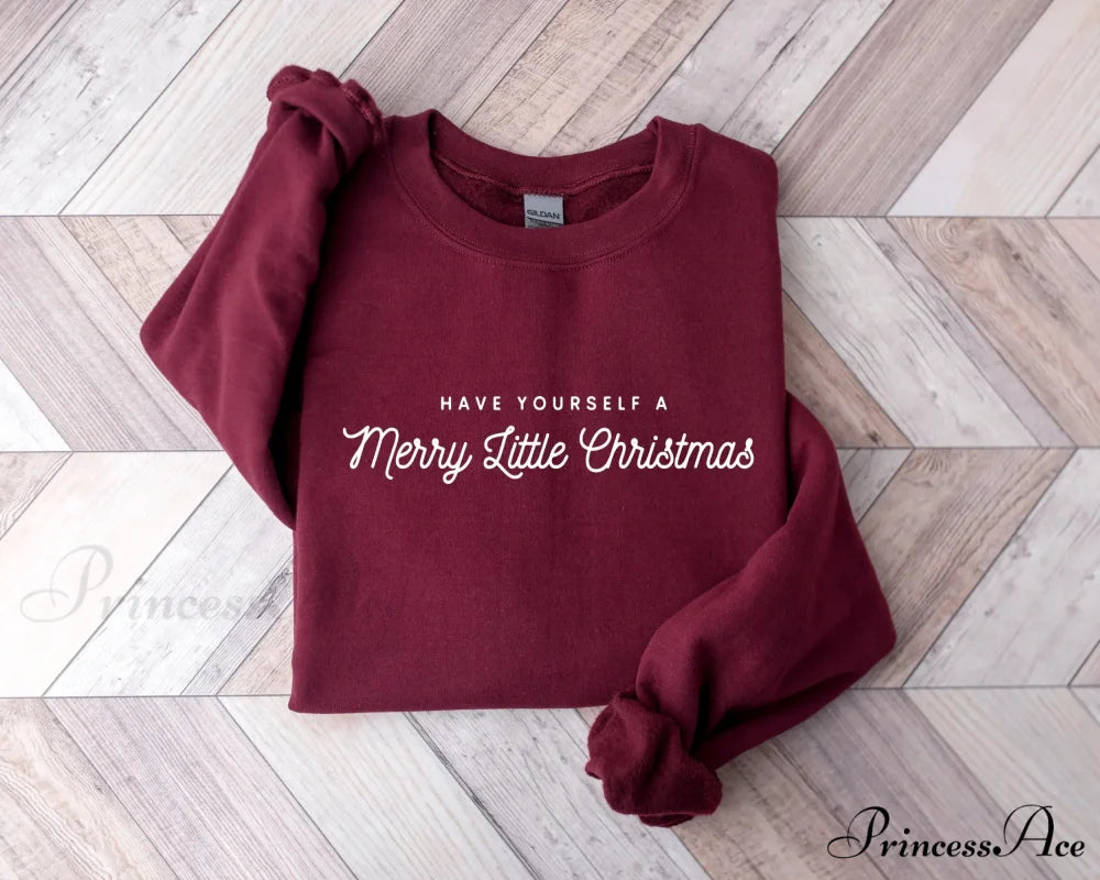 Merry Little Christmas Voguish Campus All-match Female Christmas Hoodie Burgundy / S Christmas Hoodies-L