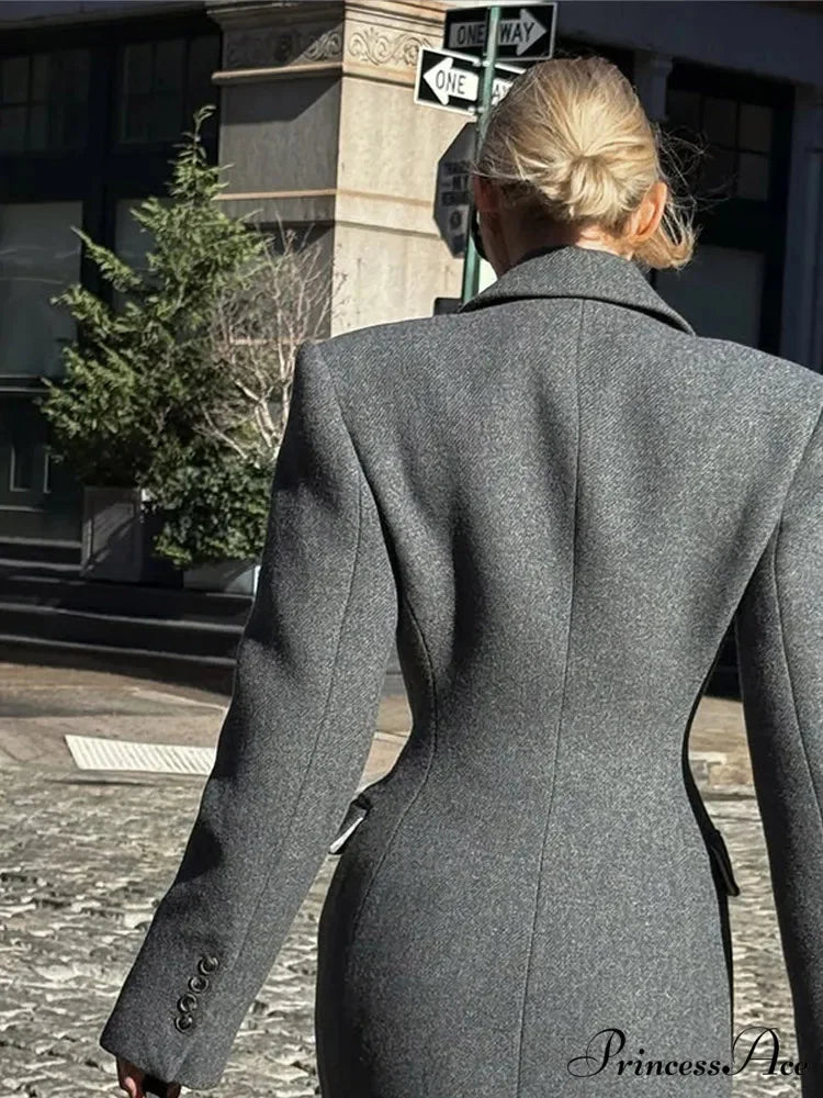 Midsection Up Solitary Buttoned Wool Overcoat coats-241228