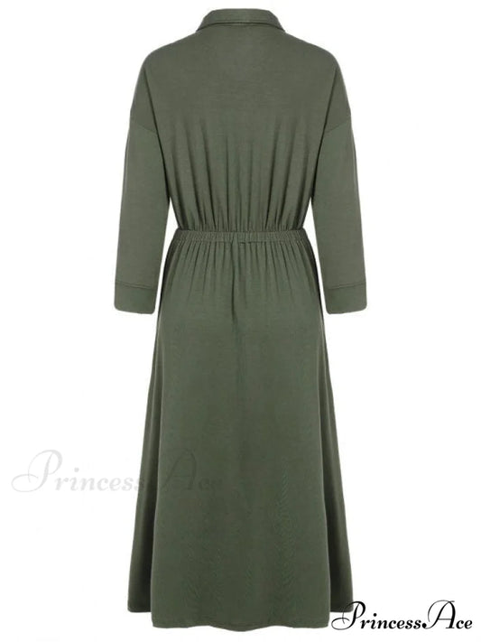 Military Gown With Midi Pockets