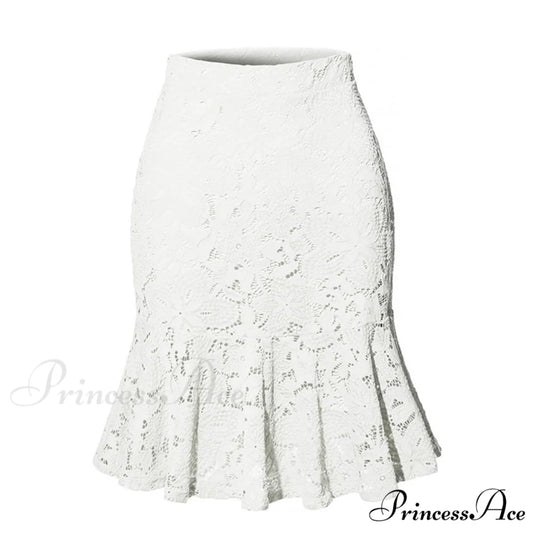 Mini Mermaid Slim Fit Elegant Skirts white / S