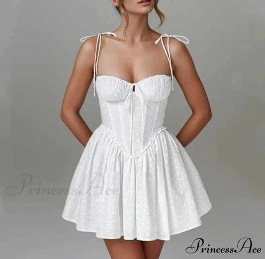 MIRKA Elegant MINI DRESS White / S