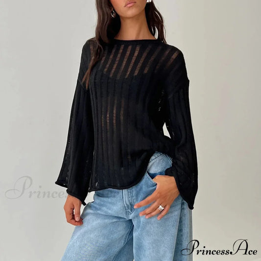 Monochromatic Baggy Cozy Jumper Black / S swraters-241228