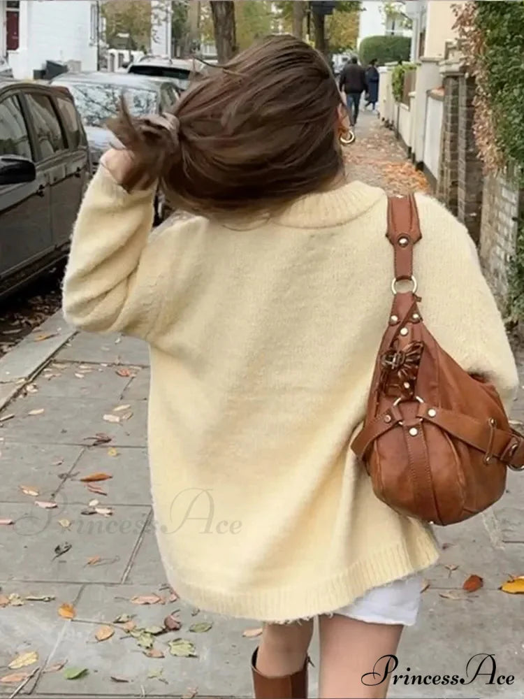 Monochromatic Extended Sleeve Pullover Jumper swraters-241228
