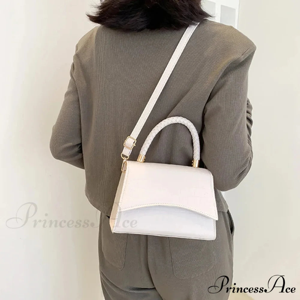 Monochromatic PU Leather Designer Crossbody Handbag handbag-250126