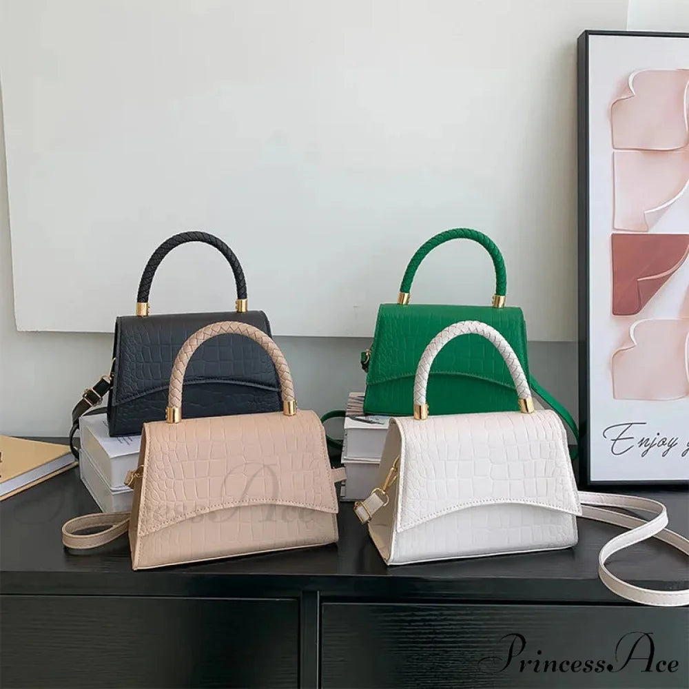 Monochromatic PU Leather Designer Crossbody Handbag handbag-250126