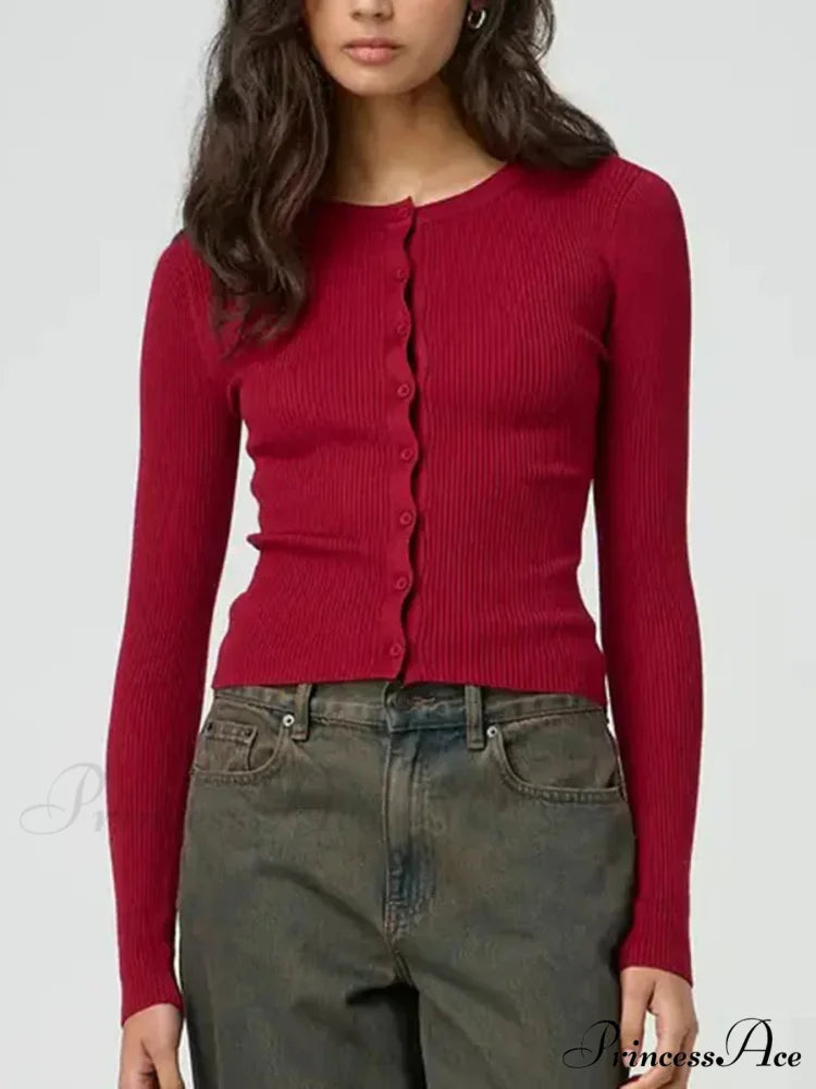 Monochromatic Textured Extended Sleeve Knit Cardigan cardigans-241228