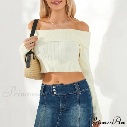 Monochrome Boat Neck Cropped Jumper swraters-241228