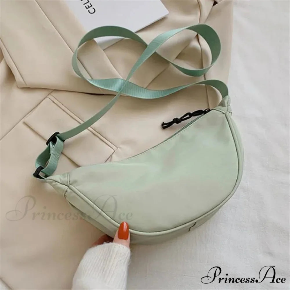 Monochrome Nylon Travel Crossbody Waist Bag Green / 17X14X8cm crossbody-250126
