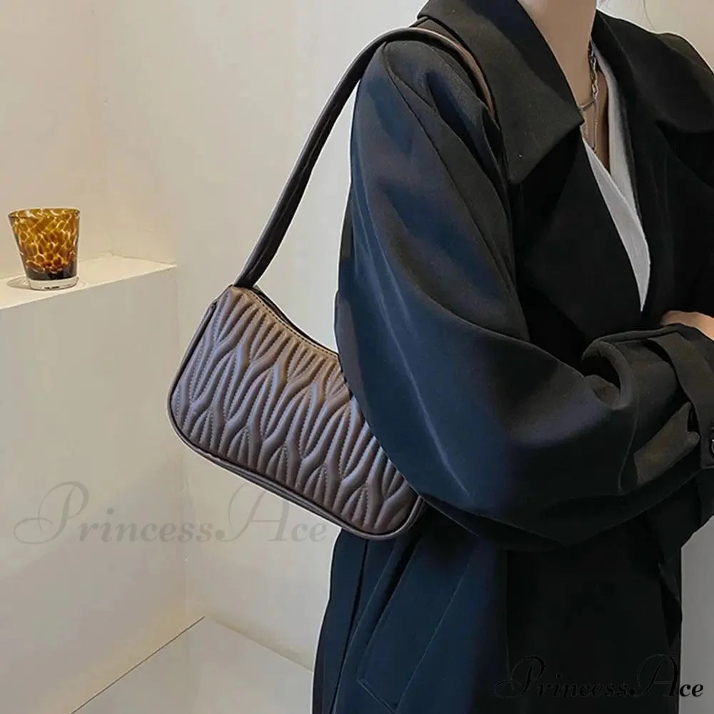 Monochrome PU Leather Women Shoulder Bag shoulder-250126