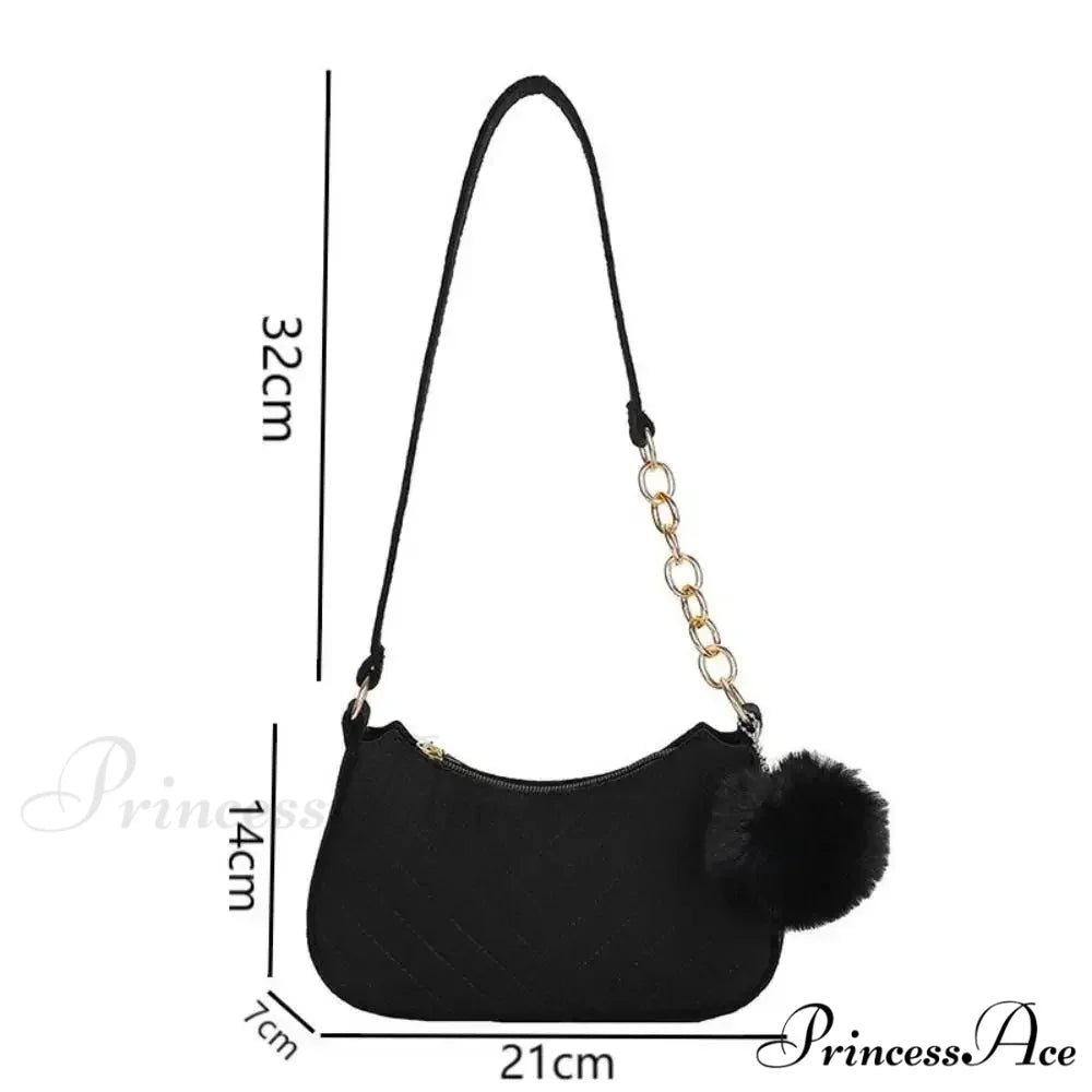 Monochrome Small Underarm Shoulder Bag shoulder-250126