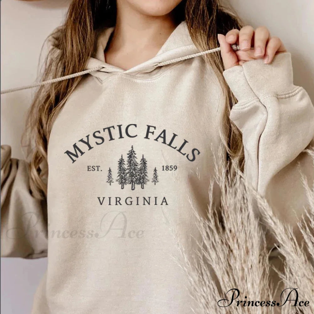 Mystic Falls Virginia Salvatores Vampire Fan Unisex Long Sleeve Christmas Hoodie Christmas Hoodies-L