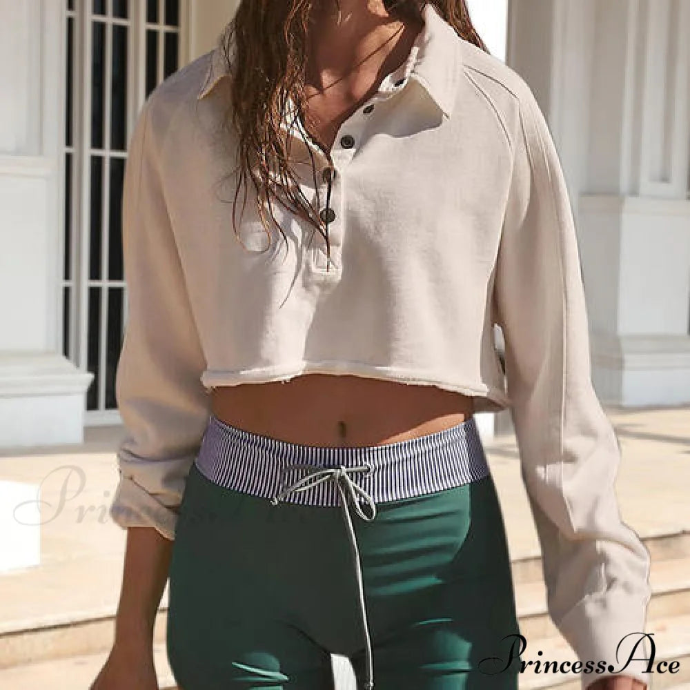 Neck Collared Long Arm Sweatshirt