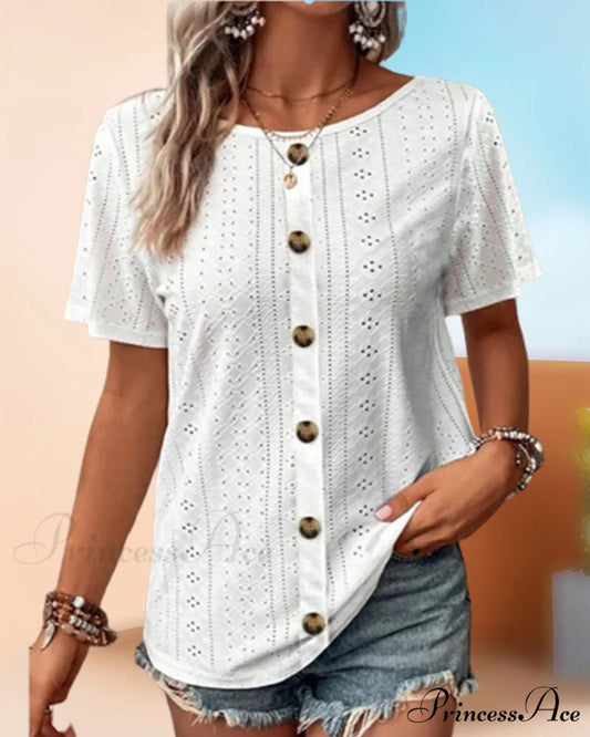 Neck Plain Round T-Shirt