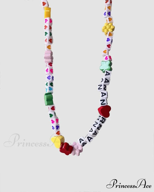Necklace Tangled Beaded with Words