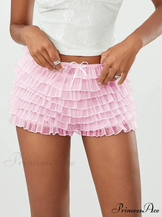 Net Bow Tiered Frill Brief short-250223