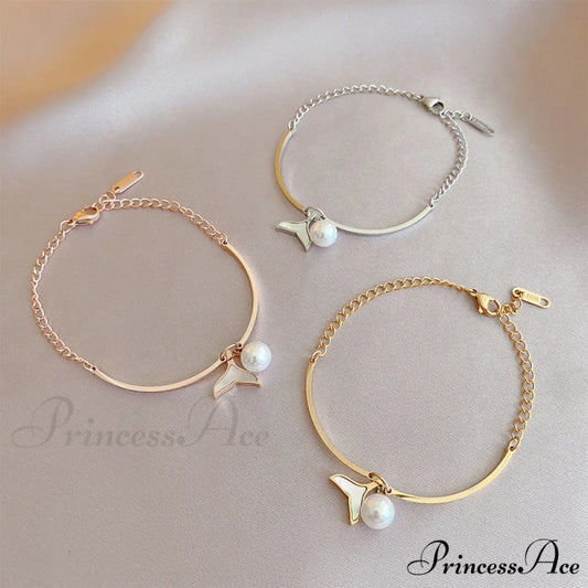 New Arrival Fish Tail Elegant Pearl Bracelet