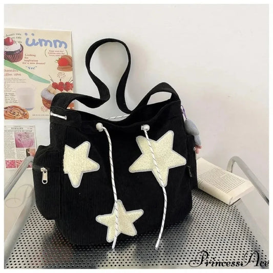 Niche Stylish Corduroy Crossbody balck w p crossbody-250126