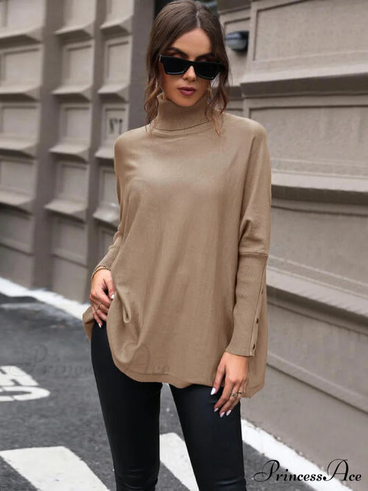 Nude Arm Turtleneck Raglan Sweater Camel / S