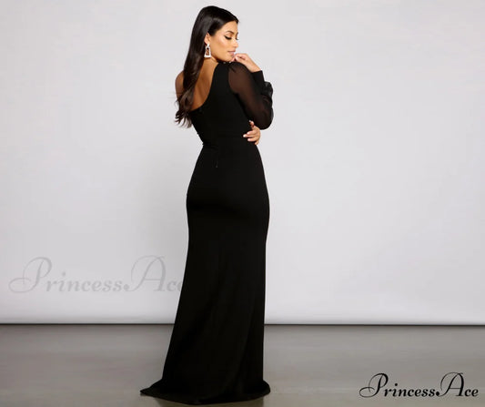 Odette Formal One Charming Shoulder Crepe Mermaid Dress