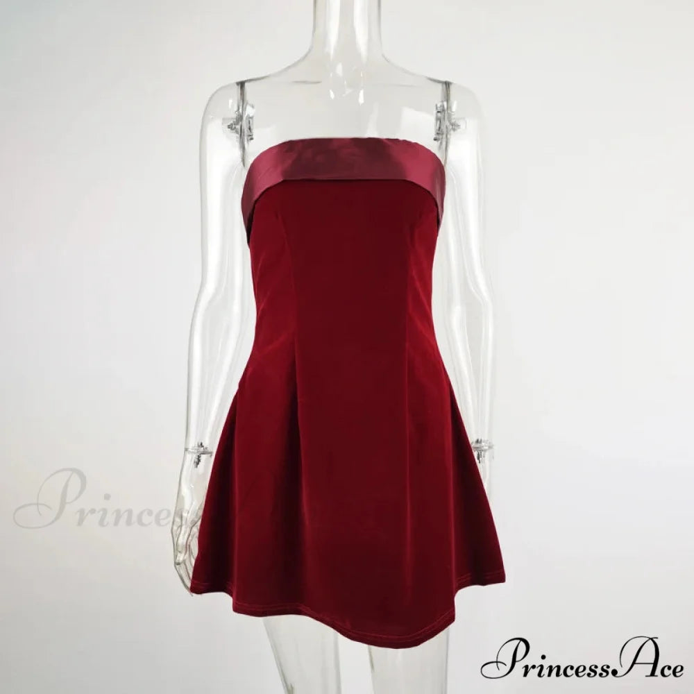 Off Shoulder Backless A-Line Short Prom Party Chic Elegant Dress Christmas Party Dress