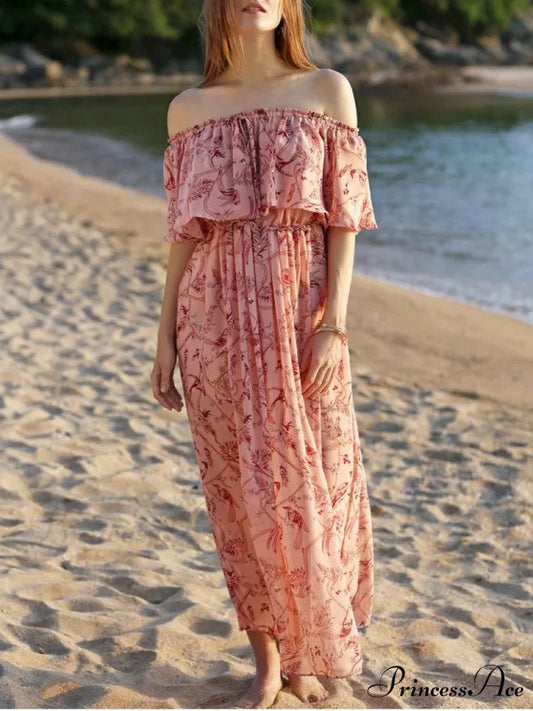 Off The Shoulder Floral Maxi Dress for the Beach