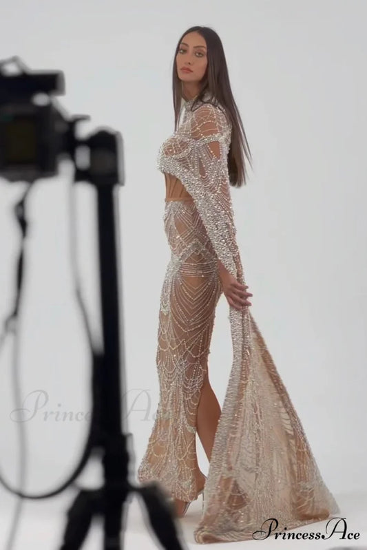 Olivia Pearl Graceful Embellished Maxi Dress