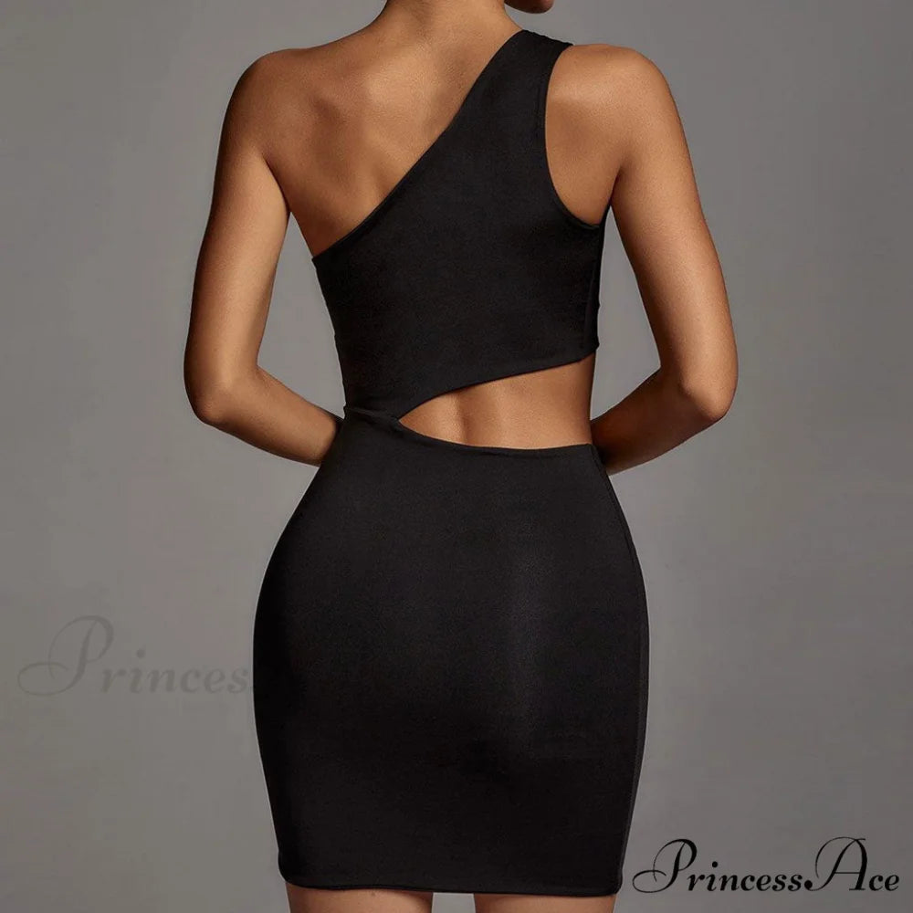 One Shoulder Graceful Crop Cami Top S / Black