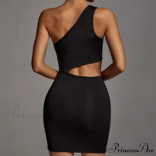 One Shoulder Graceful Crop Cami Top S / Black