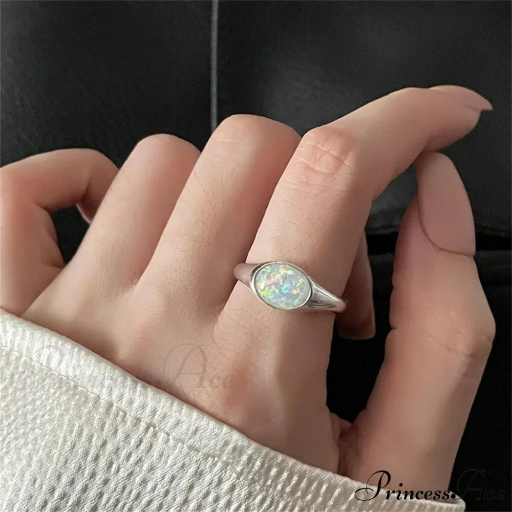 Opal Stone Cuff Trend Vintage Party Ring