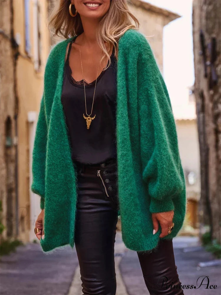 Open Front Soft Long Sleeve Knit Cardigan cardigans-241228