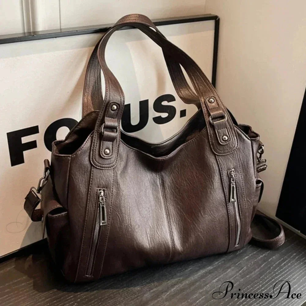 Opposing Shade Premium Zipper Shoulder Bag shoulder-250126