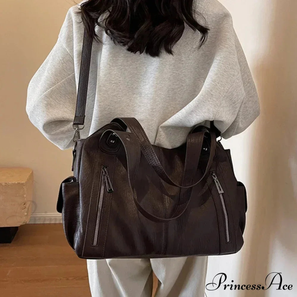 Opposing Shade Premium Zipper Shoulder Bag shoulder-250126