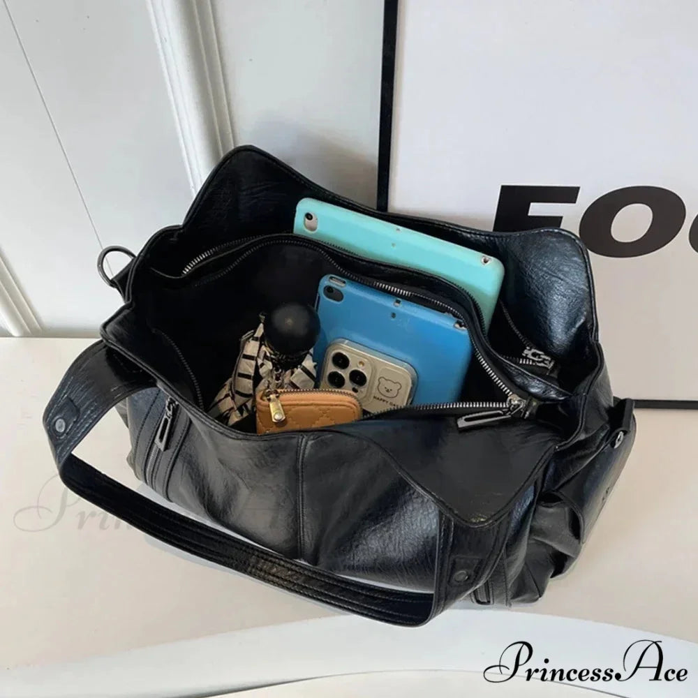 Opposing Shade Premium Zipper Shoulder Bag shoulder-250126
