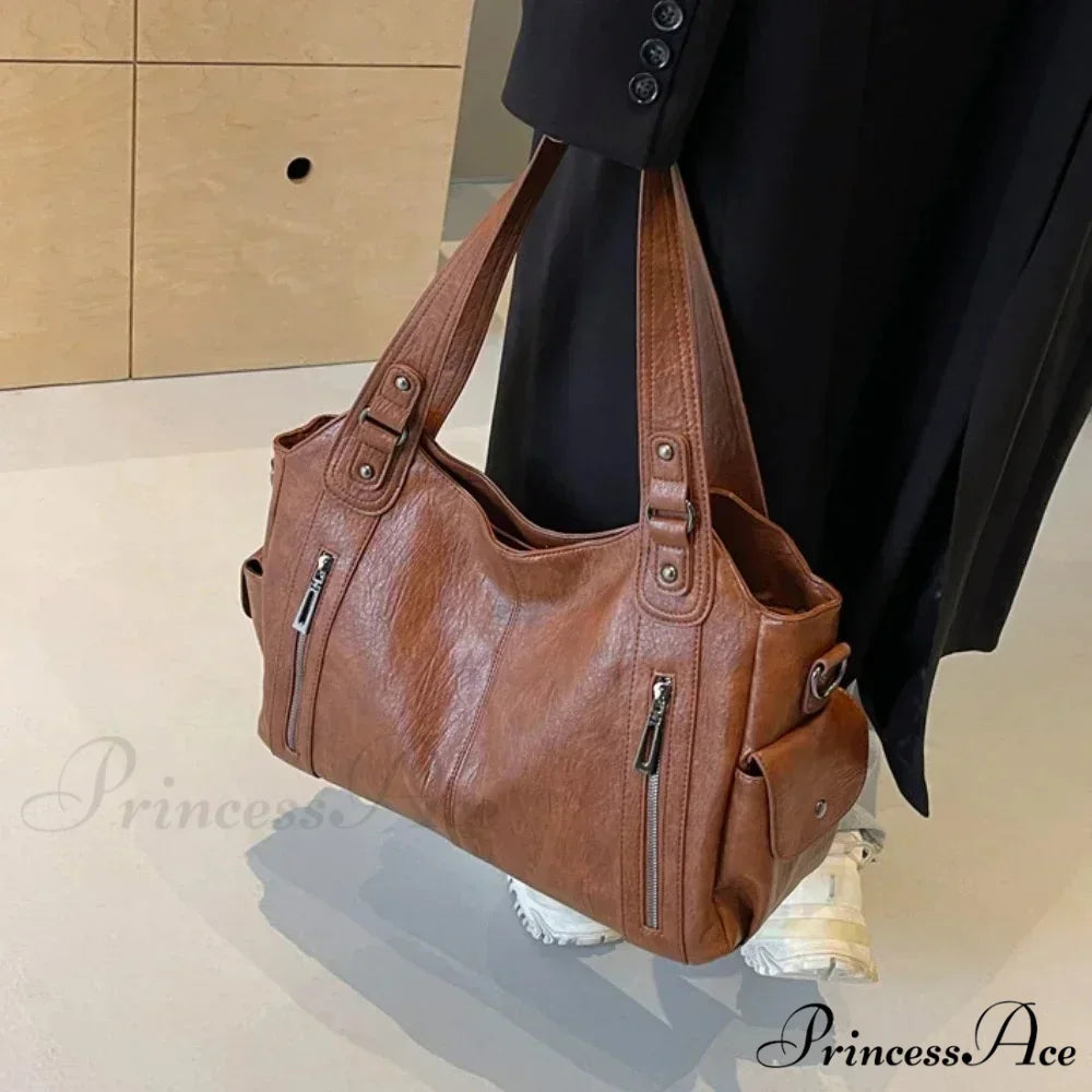 Opposing Shade Premium Zipper Shoulder Bag shoulder-250126