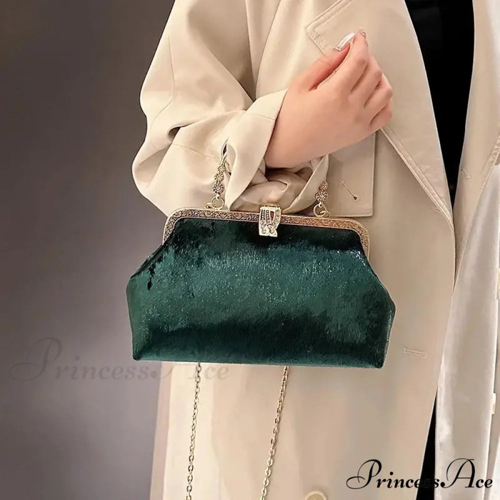 Opulent Banquet Evening Wedding Clutch Celebration Bag Green clutchbag-250126