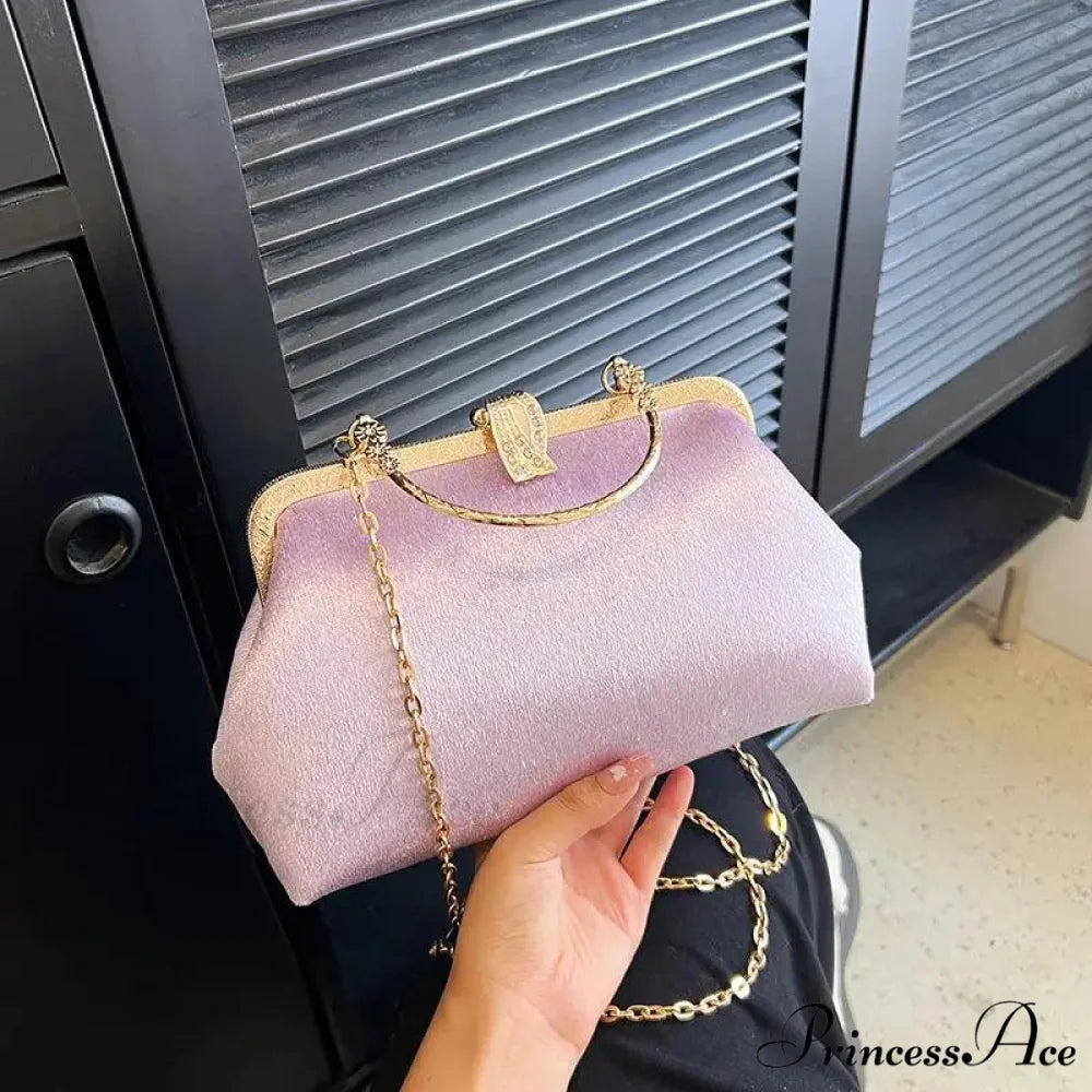 Opulent Banquet Evening Wedding Clutch Celebration Bag Pink Purple clutchbag-250126