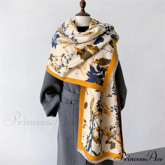 Opulent Cashmere Wrap Cold Weather Scarf beige scarf-241228