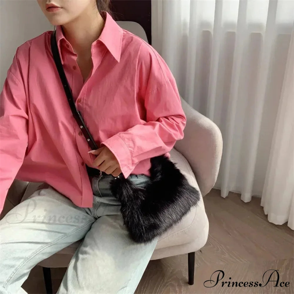 Opulent Faux Fur Plush Evening Clutch Crossbody Handbag handbag-250126